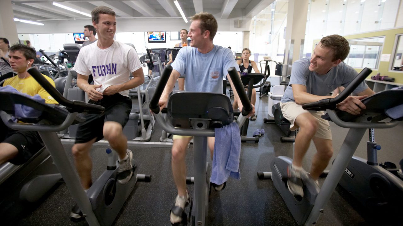 Students working out on treadmills