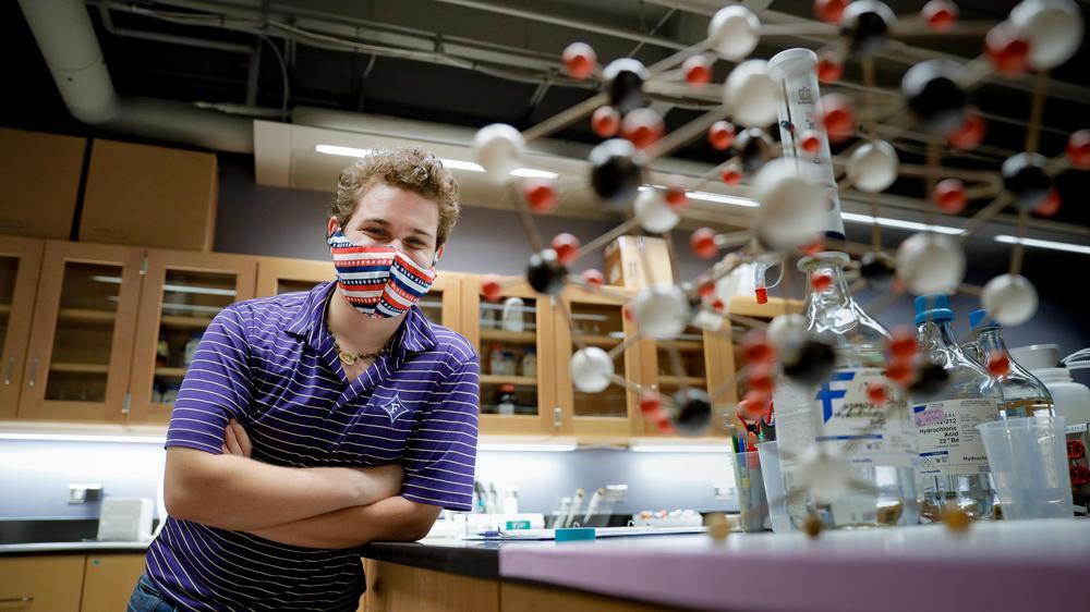 Student conducting research in the Townes Science Center