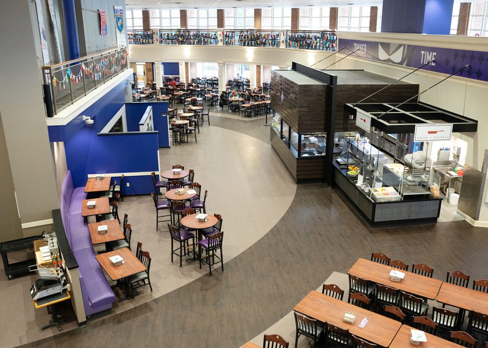 Interior view of Furman's dining hall