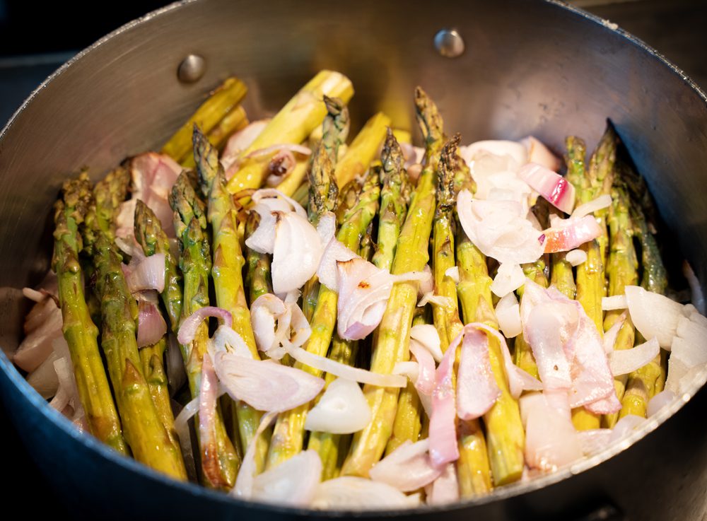 Asparagus, shallots, healthy and vegetables