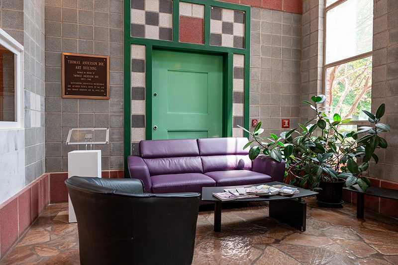 The lobby area of the Roe Art Building
