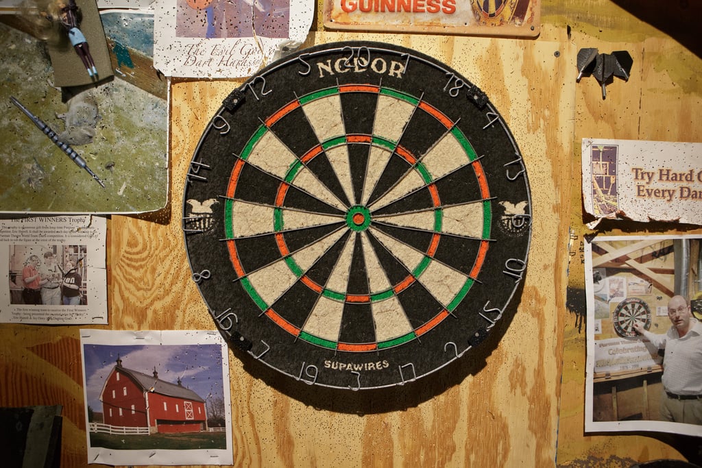 Dartboard at Furman University's theatre department.