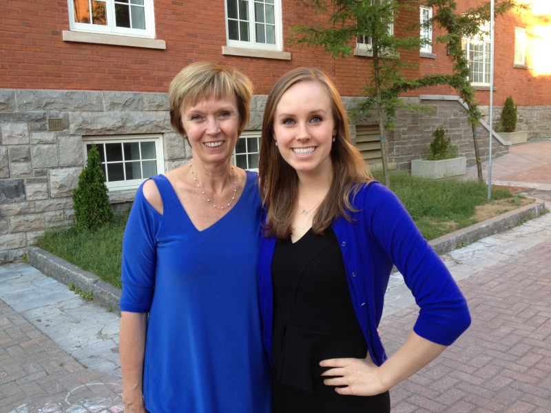 Lee Bolton, left, posses with Nycole Turmel, a prominent Canadian politician